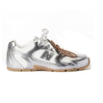 New Balance x Miu Miu 530 SL Leather Sneakers Metallic Silver