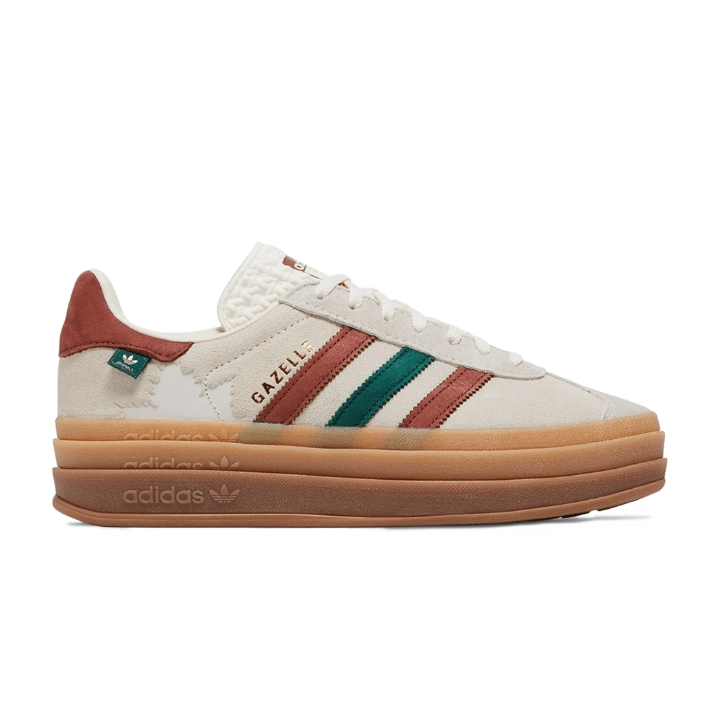 1 Adidas Gazelle Bold Cream White Wild Sepia Collegiate Green – תמונה 1