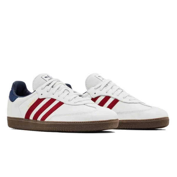 ⁦Adidas Samba OG Core White Team Victory Red Night Indigo⁩ – תמונה ⁦2⁩