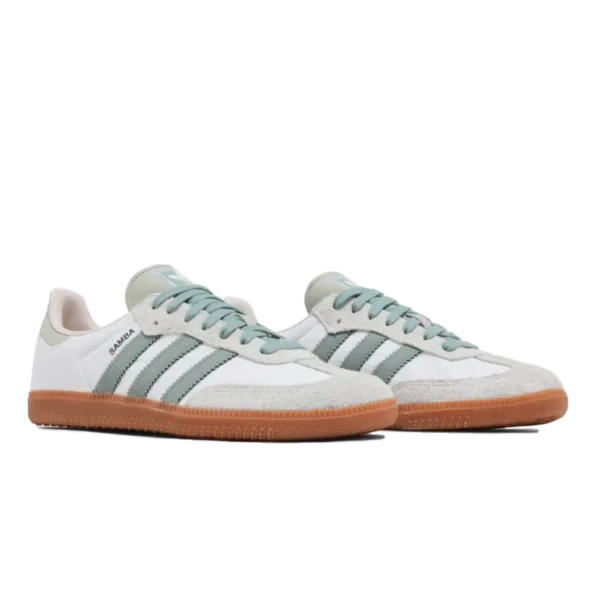 ⁦Adidas Samba OG Cloud White Silver Green Putty Mauve⁩ – תמונה ⁦2⁩