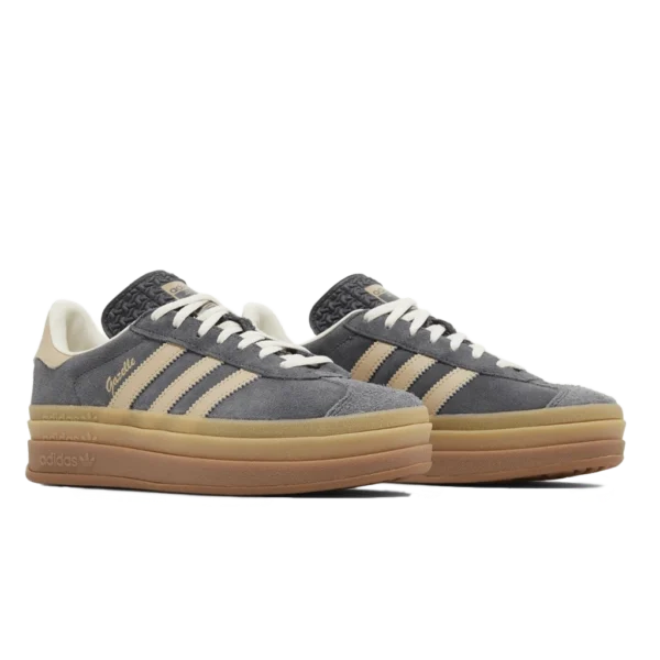 ⁦Adidas Gazelle Bold Grey Six Magic Beige Cream White⁩ – תמונה ⁦2⁩