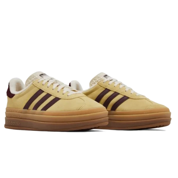 ⁦Adidas Gazelle Bold Platform Yellow Burgundy⁩ – תמונה ⁦2⁩