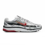 Nike P-6000 White Metallic Platinum Varsity Red