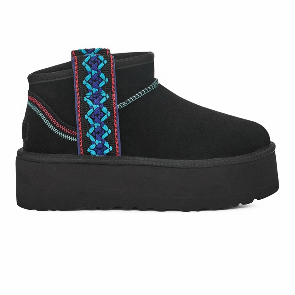 1 UGG Classic Ultra Mini Braid Plat Black – תמונה 1
