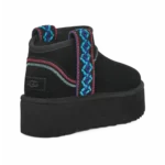 ⁦UGG Classic Ultra Mini Braid Plat Black⁩ – תמונה ⁦3⁩