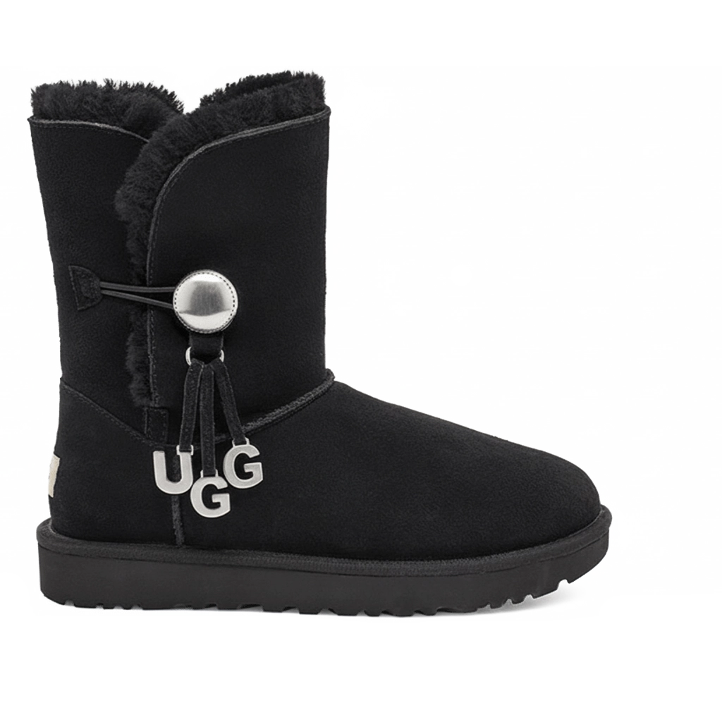 1 UGG Bailey Button UGG Charm Black – תמונה 1