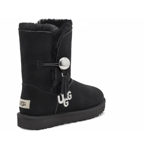 ⁦UGG Bailey Button UGG Charm Black⁩ – תמונה ⁦3⁩