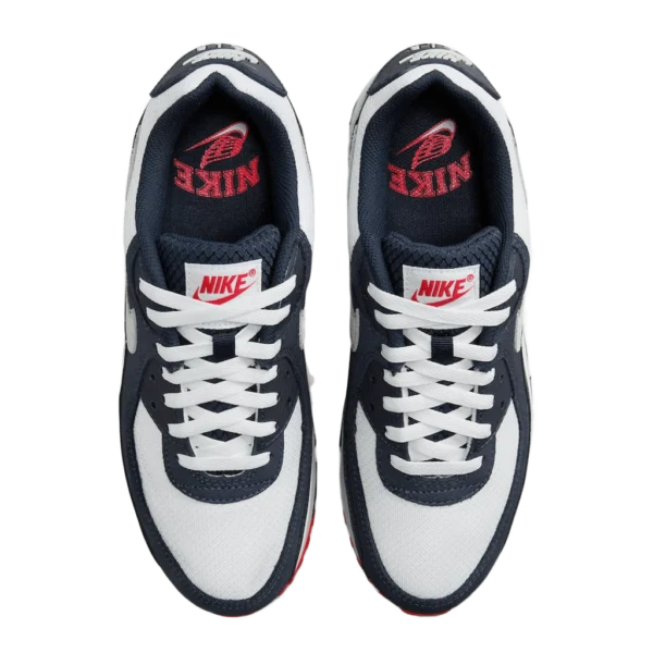 ⁦Air Max 90 Obsidian White Track Red⁩ – תמונה ⁦4⁩