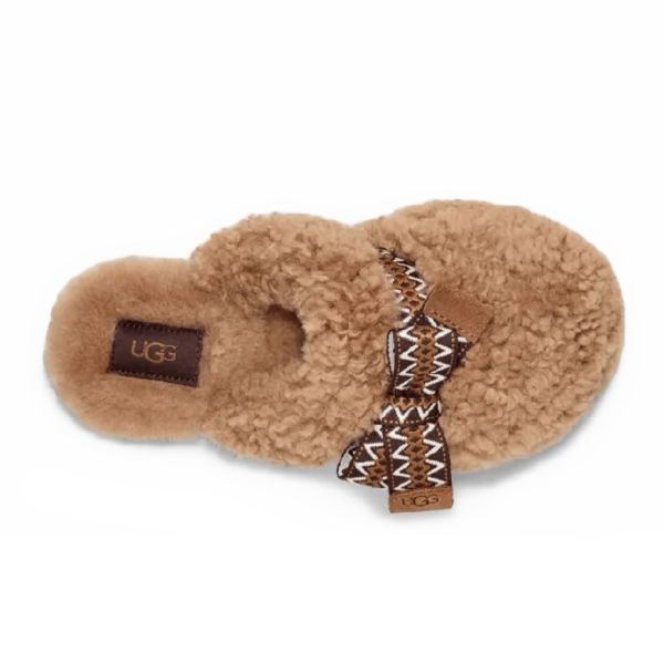 ⁦UGG Maxi Curly Sister Slide Chestnut⁩ – תמונה ⁦4⁩