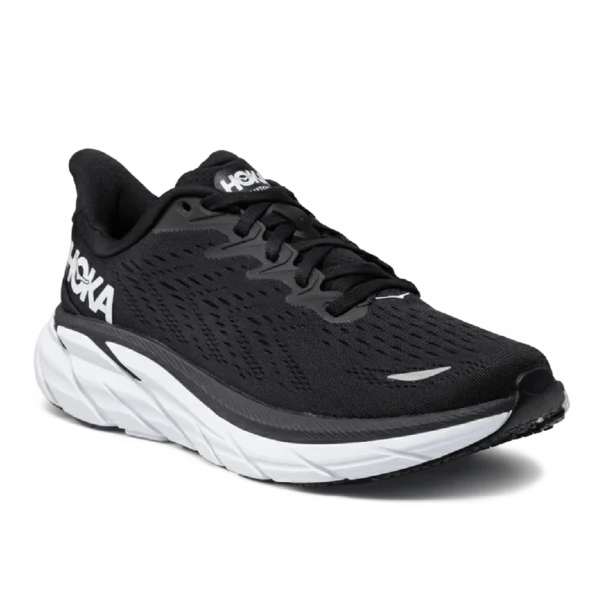 ⁦HOKA Clifton 8 Wide Black White⁩ – תמונה ⁦2⁩