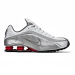 Nike Shox R4 Metallic Silver Comet Red
