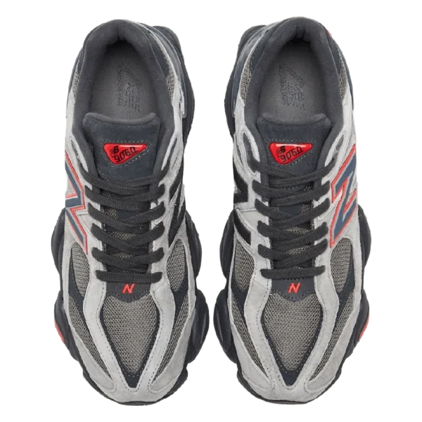 ⁦New Balance 9060 Grey Black Red⁩ – תמונה ⁦4⁩