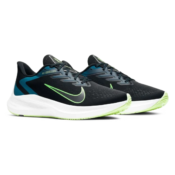 ⁦Nike Air Zoom Winflo 7 Black Vapor Green Valerian Blue⁩ – תמונה ⁦2⁩
