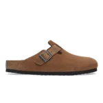 Birkenstock Boston Mixed Leather Clogs Cognac