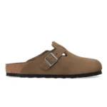 Birkenstock Boston Soft Footbed Suede Clogs Dark Tea Tonal