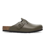 Birkenstock Boston Natural Leather Clogs Concrete Gray
