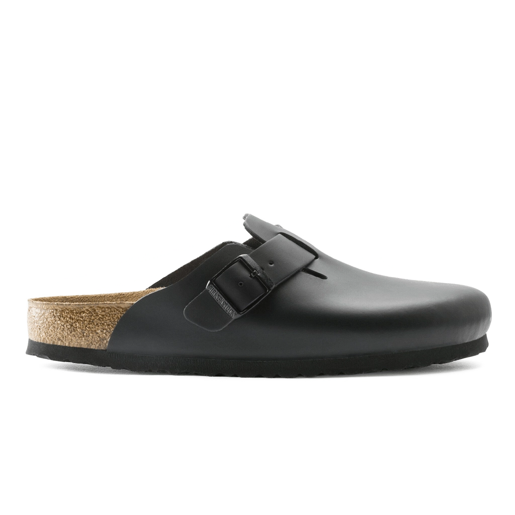 1 Birkenstock Boston Natural Leather Clogs Black – תמונה 1