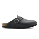 Birkenstock Boston Oiled Natural Leather Clogs Black