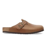 Birkenstock Boston Oiled Natural Leather Clogs Cognac