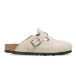 Birkenstock Boston Soft Footbed Suede Clogs Oyster Tonal