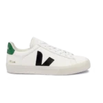 Veja Campo Chromefree Leather Sneakers White Black Emeraude