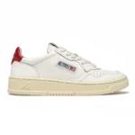 Autry Medalist Low Sneakers White Red Leather Classic
