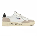 Autry Medalist Low Sneakers  White Black Leather & Suede