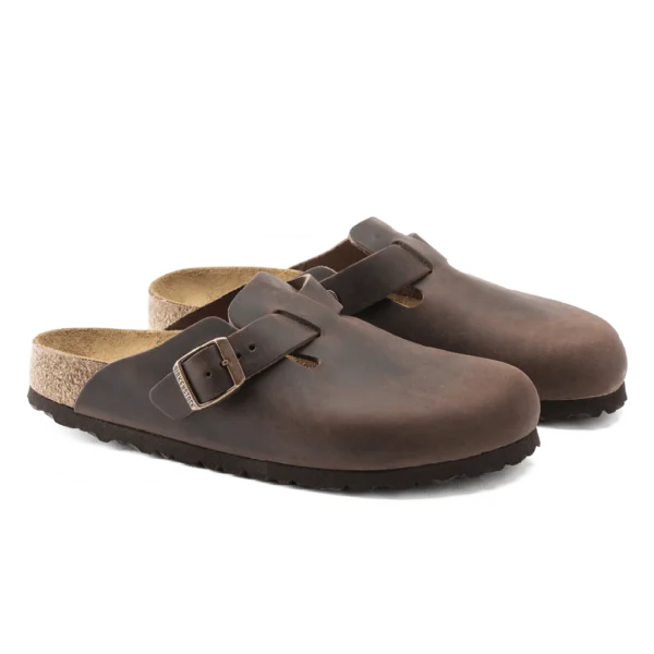 ⁦Birkenstock Boston Oiled Leather Clogs Habana⁩ – תמונה ⁦2⁩