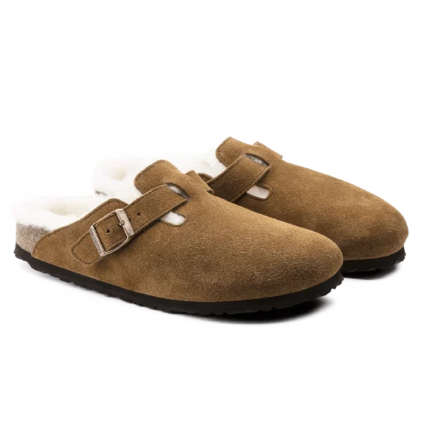 ⁦Birkenstock Boston Shearling Suede Clogs Mink⁩ – תמונה ⁦2⁩