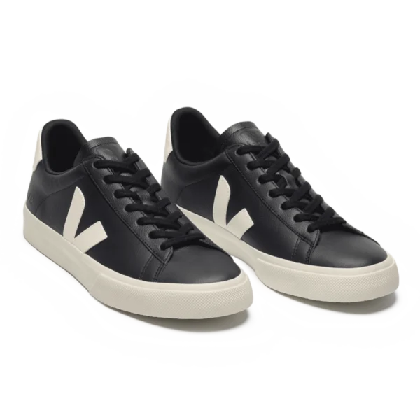 ⁦Veja Campo Leather Sneakers Black White⁩ – תמונה ⁦2⁩