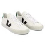 ⁦Veja Campo Chromefree Leather Sneakers White Black Emeraude⁩ – תמונה ⁦2⁩