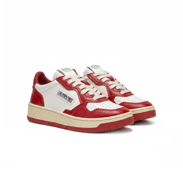 ⁦Autry Medalist Low Sneakers White Red Leather⁩ – תמונה ⁦2⁩