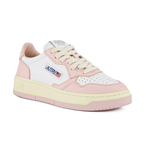 ⁦Autry Open Low Sneakers White Pink Leather & Suede⁩ – תמונה ⁦2⁩