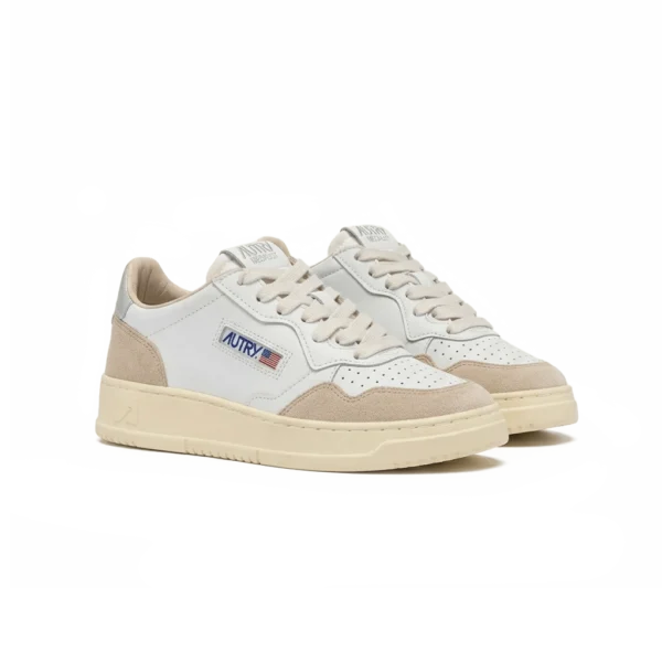 ⁦Autry Medalist Low Sneakers White Silver Leather⁩ – תמונה ⁦2⁩