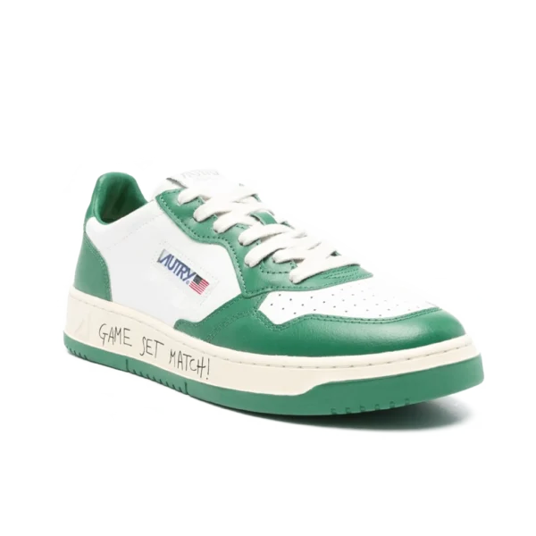 ⁦Autry Medalist Low Sneakers White Green Leather⁩ – תמונה ⁦2⁩