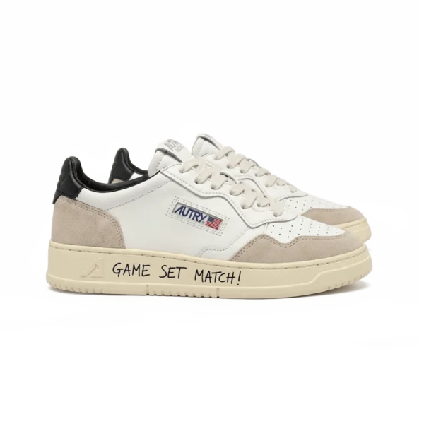 ⁦Autry Medalist Low Sneakers  White Black Leather & Suede⁩ – תמונה ⁦2⁩