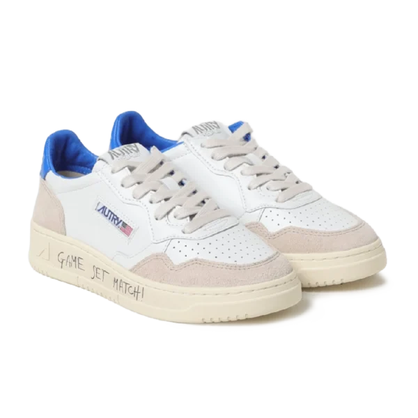 ⁦Autry Low Leather Sneakers "Game Set Match" White Blue⁩ – תמונה ⁦2⁩