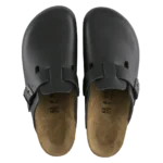 ⁦Birkenstock Boston Natural Leather Clogs Black⁩ – תמונה ⁦3⁩