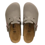 ⁦Birkenstock Boston TEX Birko-Flor Nubuck Clogs Stone⁩ – תמונה ⁦3⁩