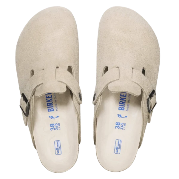 ⁦Birkenstock Boston Soft Footbed Suede Clogs Oyster Tonal⁩ – תמונה ⁦3⁩