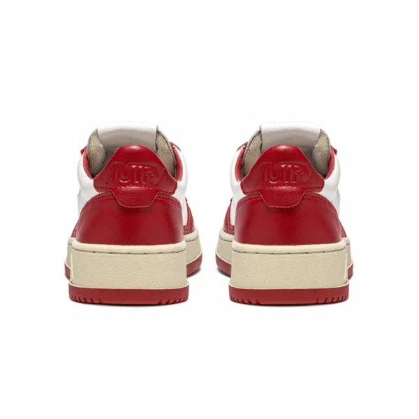 ⁦Autry Medalist Low Sneakers White Red Leather⁩ – תמונה ⁦3⁩