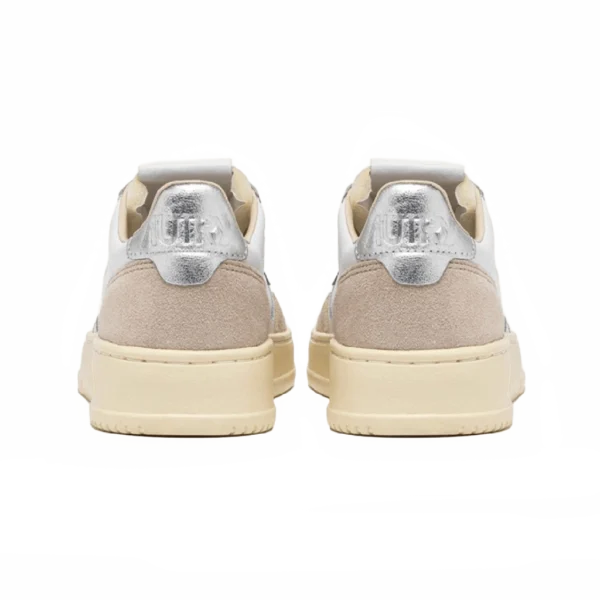 ⁦Autry Medalist Low Sneakers White Silver Leather⁩ – תמונה ⁦3⁩