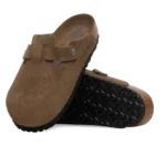 ⁦Birkenstock Boston Soft Footbed Suede Clogs Dark Tea Tonal⁩ – תמונה ⁦4⁩
