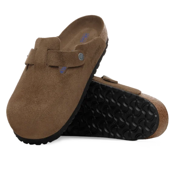 ⁦Birkenstock Boston Soft Footbed Suede Clogs Dark Tea Tonal⁩ – תמונה ⁦4⁩