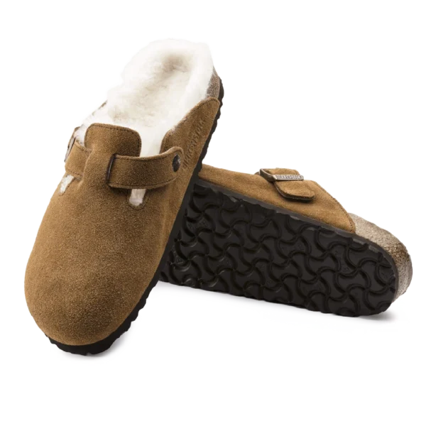 ⁦Birkenstock Boston Shearling Suede Clogs Mink⁩ – תמונה ⁦4⁩