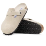 ⁦Birkenstock Boston Soft Footbed Suede Clogs Oyster Tonal⁩ – תמונה ⁦4⁩