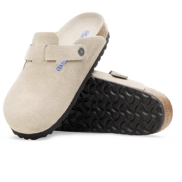 ⁦Birkenstock Boston Soft Footbed Suede Clogs Oyster Tonal⁩ – תמונה ⁦4⁩