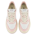 ⁦Autry Open Low Sneakers White Pink Leather & Suede⁩ – תמונה ⁦4⁩