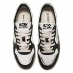 ⁦Autry Medalist Low Super Vintage Sneakers White Black Silver Leather⁩ – תמונה ⁦4⁩