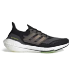 Adidas Ultraboost 21 Black Silver Metallic Solar Yellow